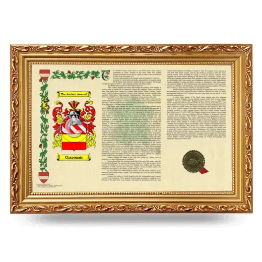 Chaponais Armorial Landscape Framed - Gold