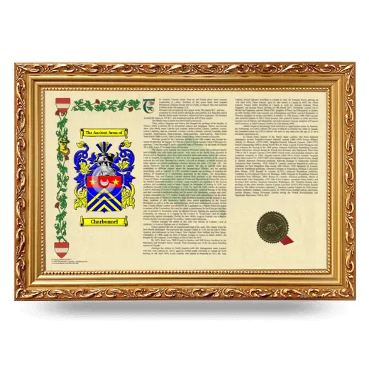 Charbonnel Armorial Landscape Framed - Gold
