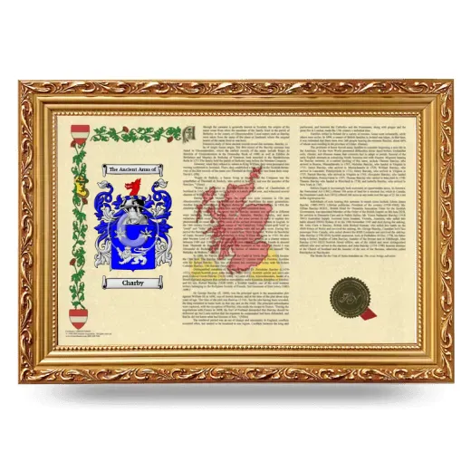 Charby Armorial Landscape Framed - Gold