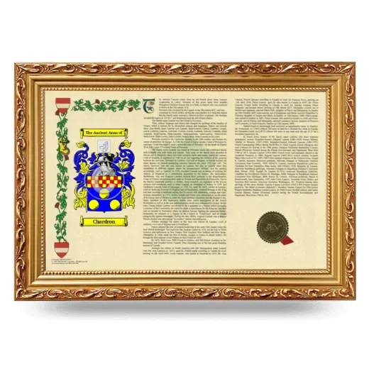 Chardron Armorial Landscape Framed - Gold
