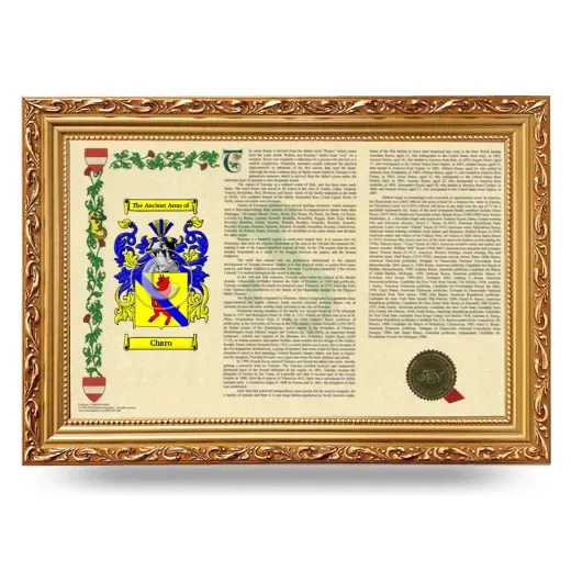 Charo Armorial Landscape Framed - Gold