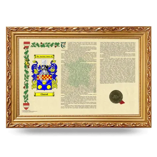 Charod Armorial Landscape Framed - Gold