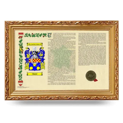 Charot Armorial Landscape Framed - Gold