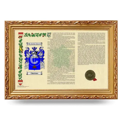 Charruau Armorial Landscape Framed - Gold
