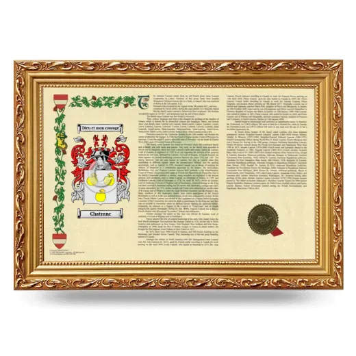 Chatranc Armorial Landscape Framed - Gold