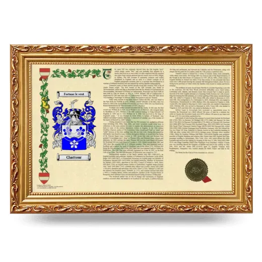 Chattour Armorial Landscape Framed - Gold