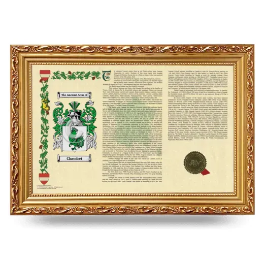 Chaudret Armorial Landscape Framed - Gold