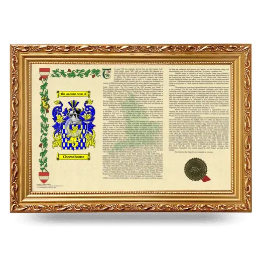 Cheesehouse Armorial Landscape Framed - Gold