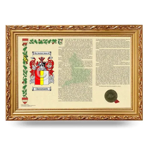 Cheeseworth Armorial Landscape Framed - Gold