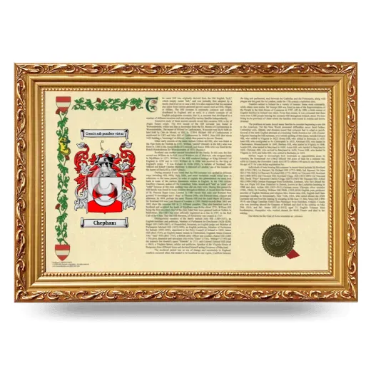 Chepham Armorial Landscape Framed - Gold