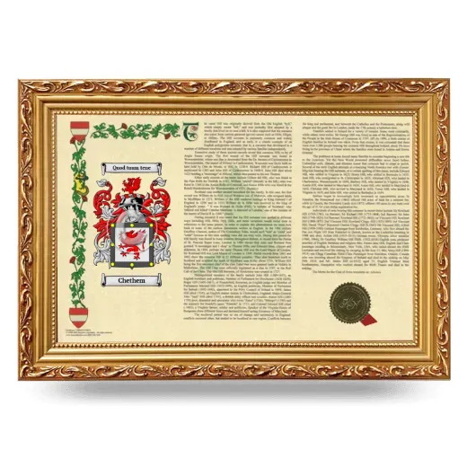 Chethem Armorial Landscape Framed - Gold