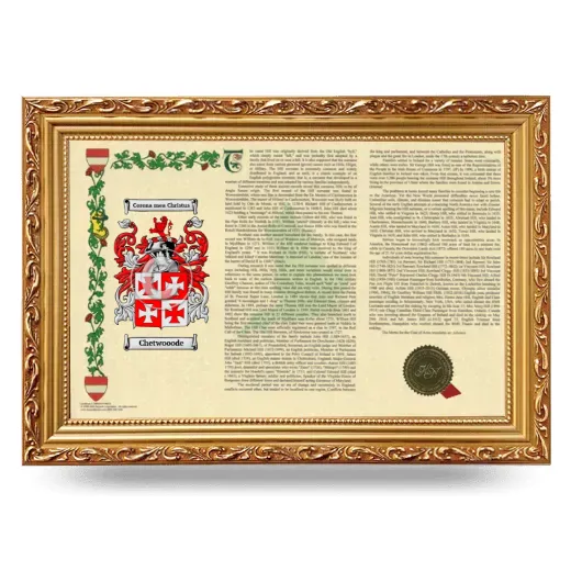 Chetwooode Armorial Landscape Framed - Gold