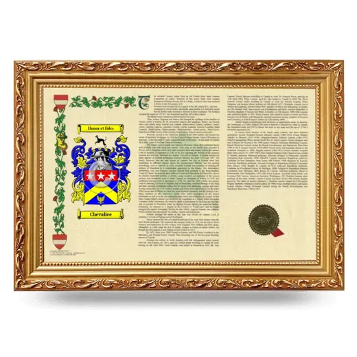 Chevaliee Armorial Landscape Framed - Gold