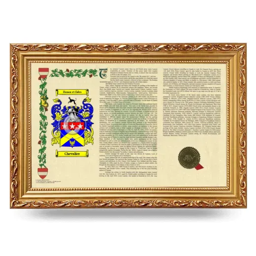 Chevalier Armorial Landscape Framed - Gold