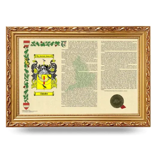 Chinder Armorial Landscape Framed - Gold