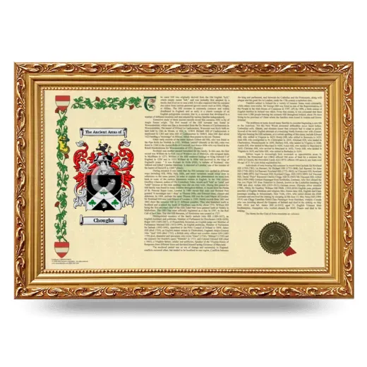 Choughs Armorial Landscape Framed - Gold