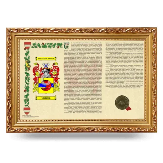 Christen Armorial Landscape Framed - Gold