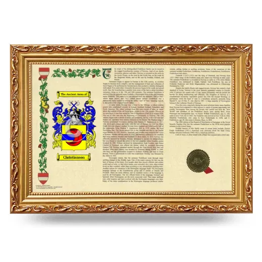 Christianson Armorial Landscape Framed - Gold