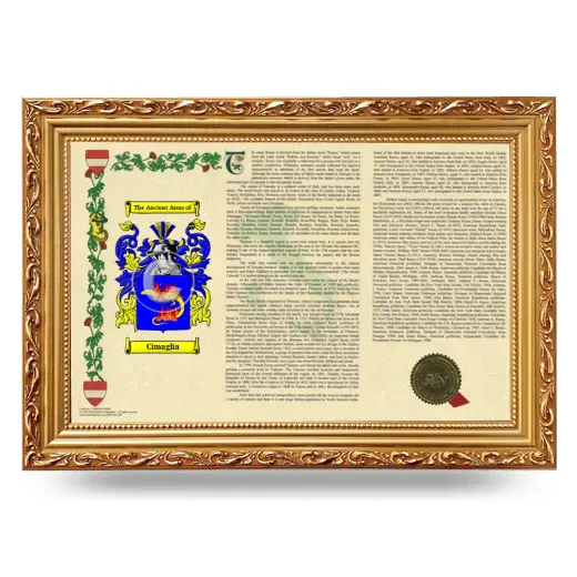 Cimaglia Armorial Landscape Framed - Gold