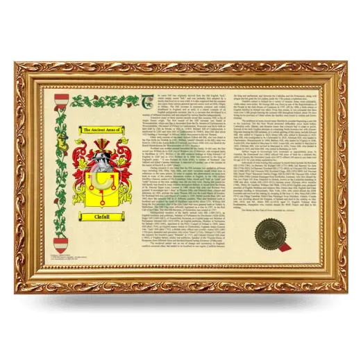 Clafall Armorial Landscape Framed - Gold