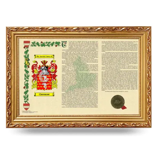 Claremont Armorial Landscape Framed - Gold