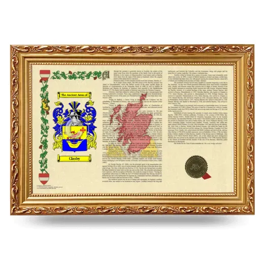 Clasby Armorial Landscape Framed - Gold