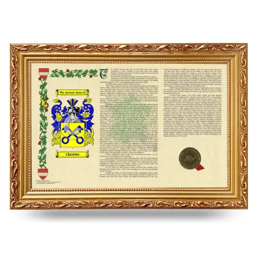 Clavette Armorial Landscape Framed - Gold