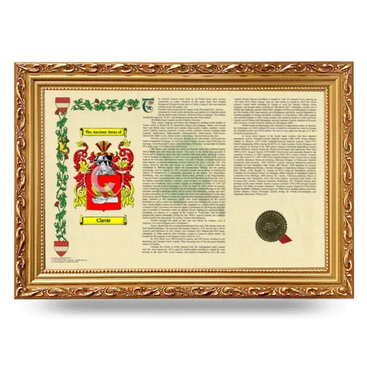 Clavie Armorial Landscape Framed - Gold