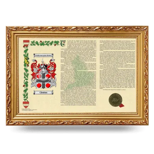 Cleaton Armorial Landscape Framed - Gold