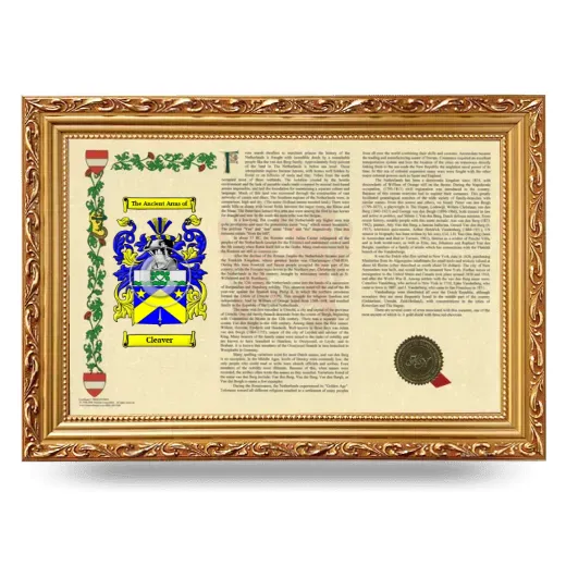 Cleaver Armorial Landscape Framed - Gold