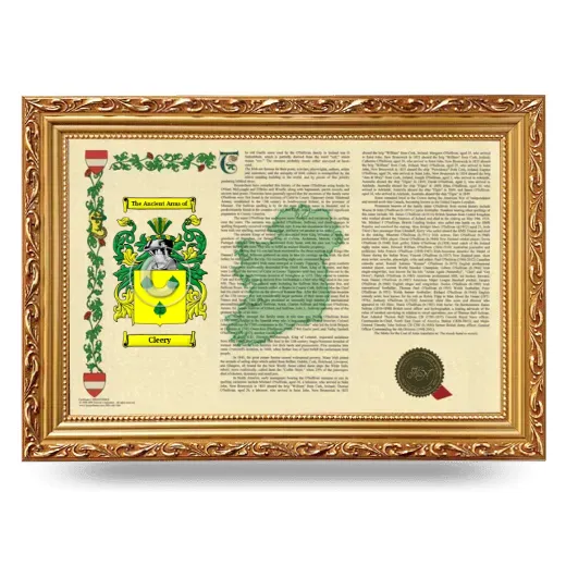 Cleery Armorial Landscape Framed - Gold