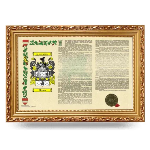 Cleeves Armorial Landscape Framed - Gold