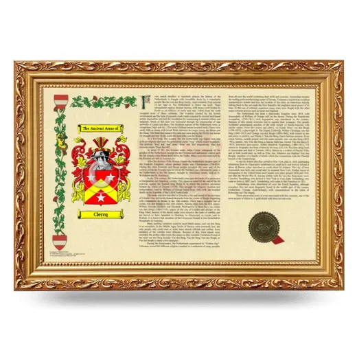 Clercq Armorial Landscape Framed - Gold
