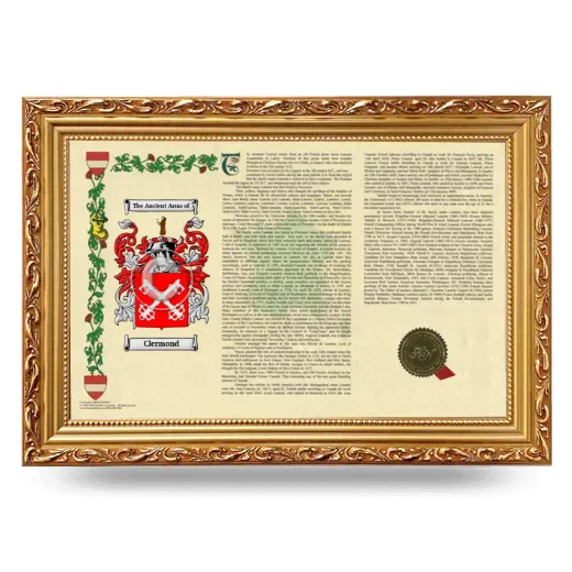 Clermond Armorial Landscape Framed - Gold