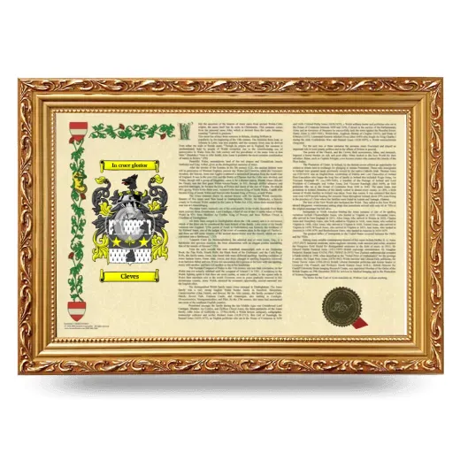 Cleves Armorial Landscape Framed - Gold
