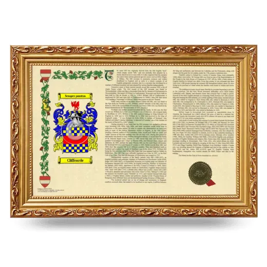 Cliffearde Armorial Landscape Framed - Gold