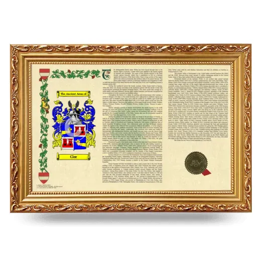 Clor Armorial Landscape Framed - Gold