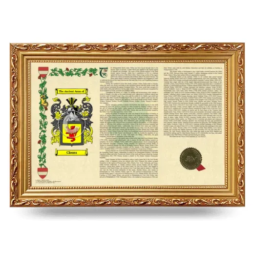 Clouss Armorial Landscape Framed - Gold