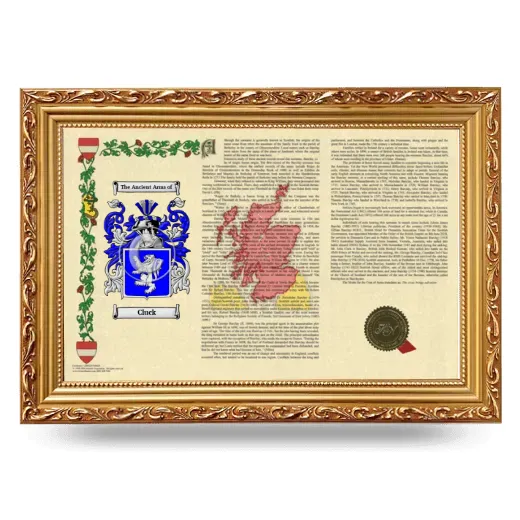 Cluck Armorial Landscape Framed - Gold