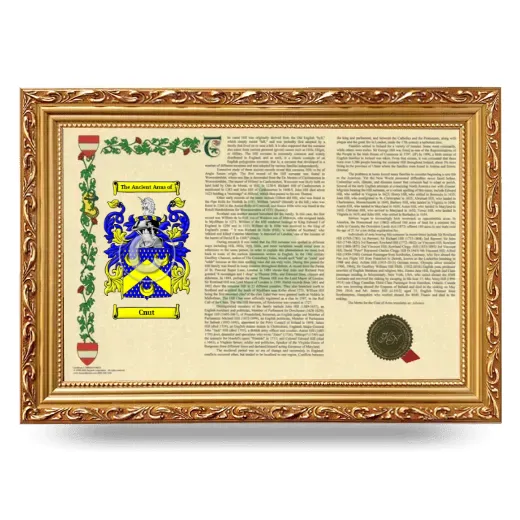 Cnut Armorial Landscape Framed - Gold