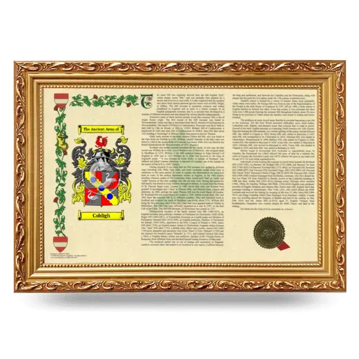 Cobligh Armorial Landscape Framed - Gold