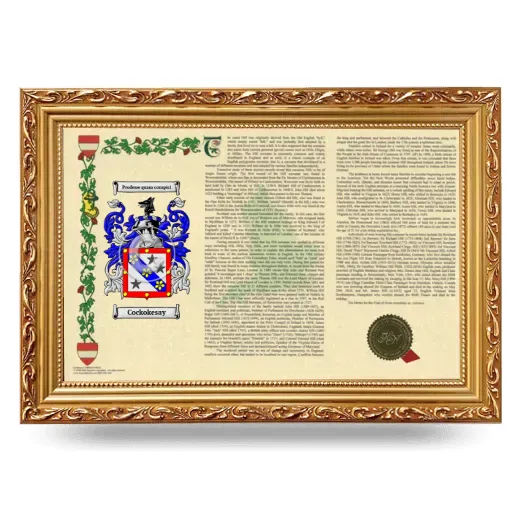 Cockokesay Armorial Landscape Framed - Gold
