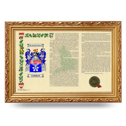 Cockshead Armorial Landscape Framed - Gold