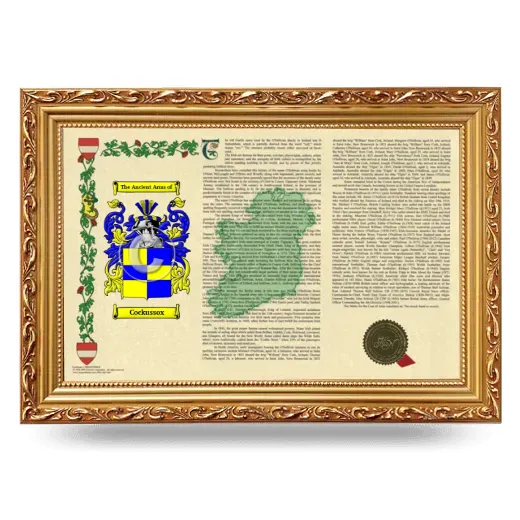 Cockussox Armorial Landscape Framed - Gold