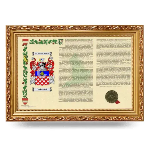 Cockuttink Armorial Landscape Framed - Gold