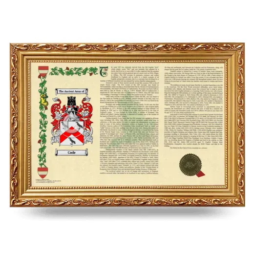 Code Armorial Landscape Framed - Gold