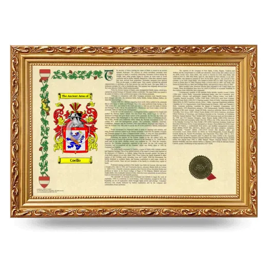 Coello Armorial Landscape Framed - Gold