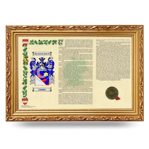 Coerner Armorial Landscape Framed - Gold
