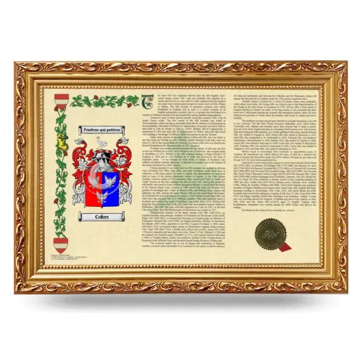 Cokes Armorial Landscape Framed - Gold