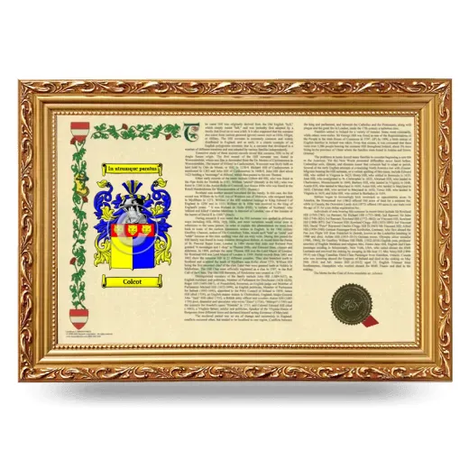 Colcot Armorial Landscape Framed - Gold